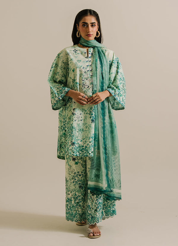 3 PC Printed Embroidered Suit