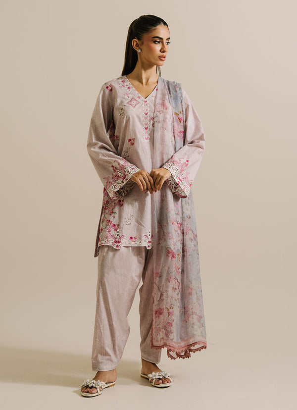 3 PC Printed Embroidered Suit