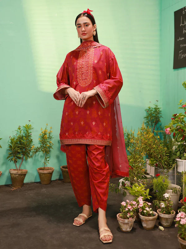 3PC STITCHED LUXURY LAWN EMBROIDERED SUIT