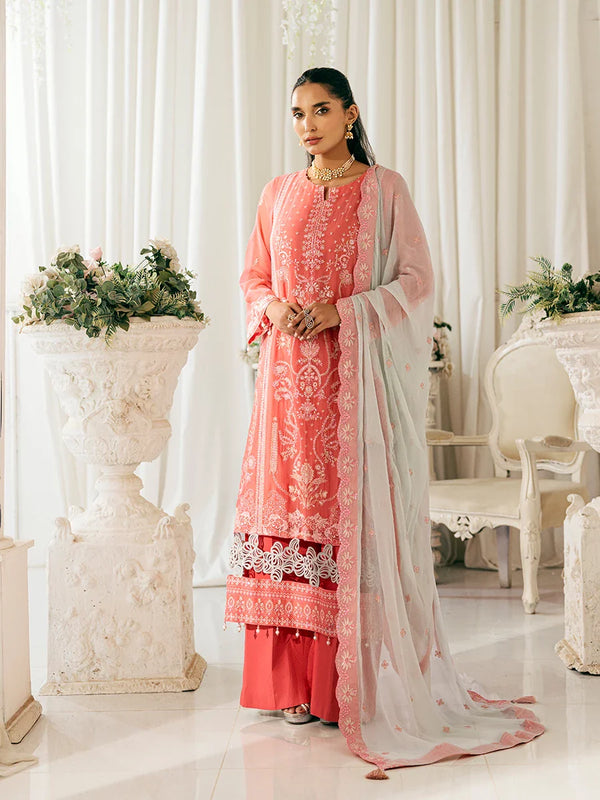 3PC Unstitched Chiffon Embroidered Suit (CH028)