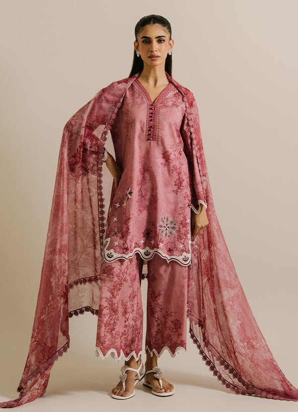 3 PC Printed Embroidered Suit