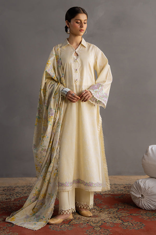 SUNSHINE GLOW-3PC PRINTED LAWN SUIT