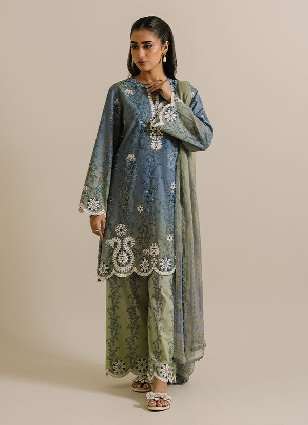 3 PC Printed Embroidered Suit