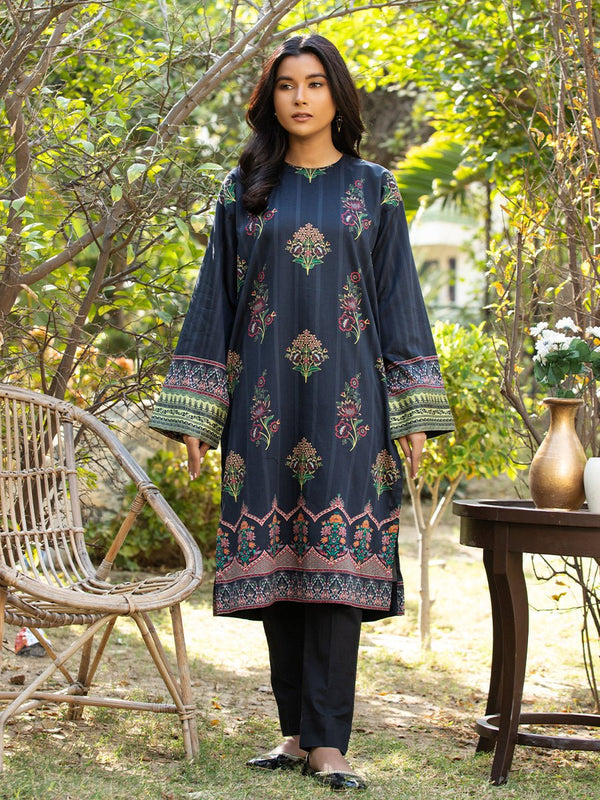 1PC Stitched Basic Printed Cotton Silk Shirt
