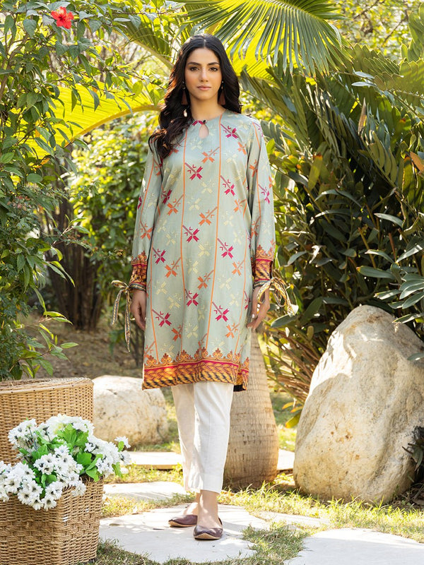 1PC Stitched Basic Printed Cotton Silk Shirt