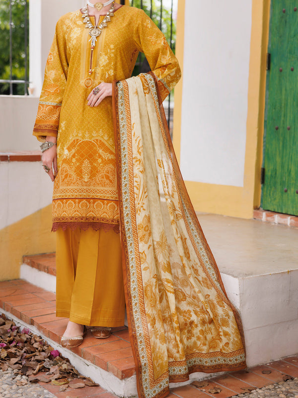 Mustard Lawn 3Pc Unstitched - ALP-3PS-2001