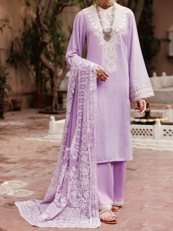 Light Purple Square Dobby 3Pc Unstitched - ALP-3PS-2048