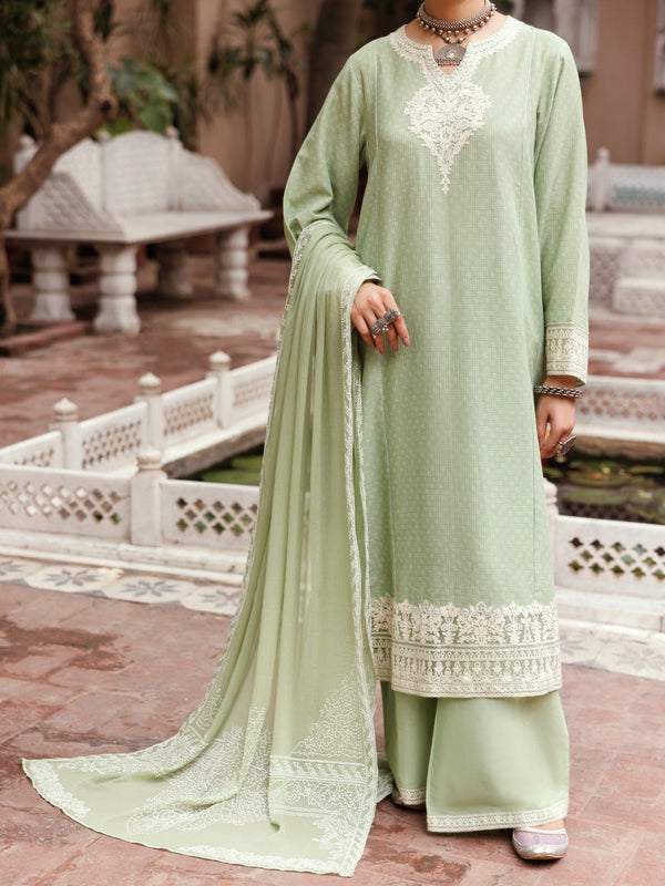 Light Green Cotton Dobby 3Pc Unstitched - ALP-3PS-2049