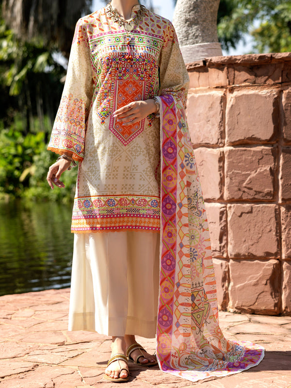 Beige Lawn 3Pc Unstitched - ALP-3PS-2099