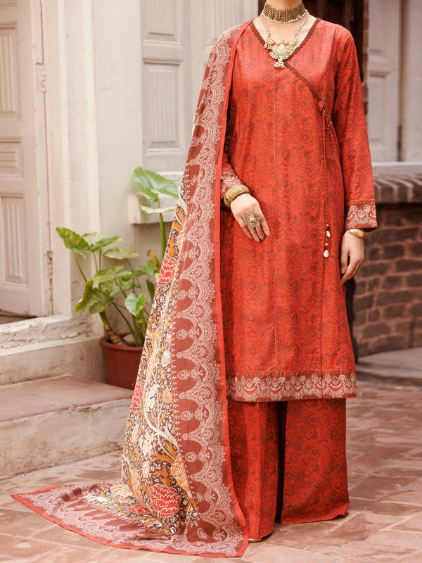 Maroon Cambric 3Pc Stitched - ALP-3PS-2144