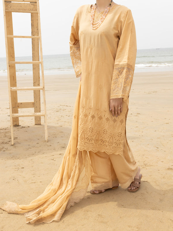 Khaki Lawn 3Pc Unstitched - ALP-3PS-2183