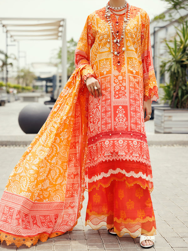 Orange Cambric 3Pc Unstitched - ALP-3PS-2210