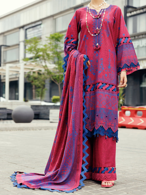 Fuchsia Cambric 3Pc Unstitched - ALP-3PS-2211