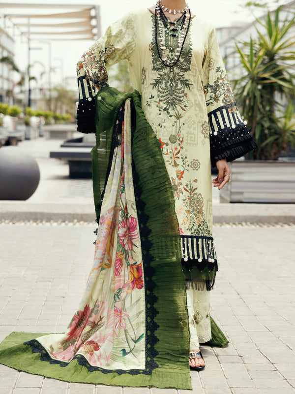 Ivory Cambric 3Pc Unstitched - ALP-3PS-2212