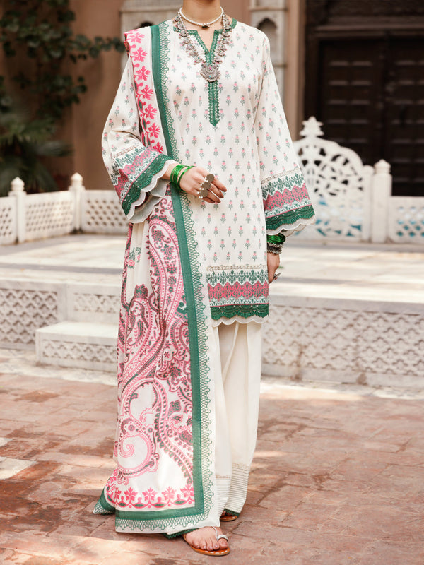 Ivory Yarn Dyed Jacquard 3Pc Unstitched - ALP-3PS-2229