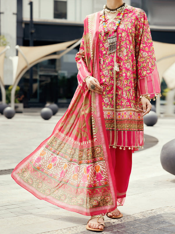 Fuchsia Cambric 2Pc Unstitched - ALP-2PS-SLKD-UN-2264