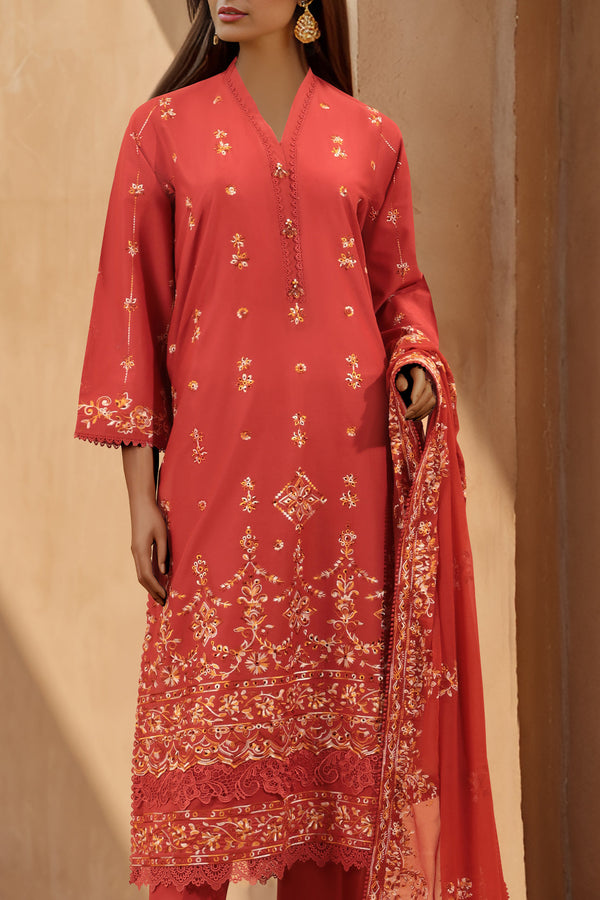 Unstitched Embroidered Cambric 2 Piece (Shirt/Trouser)