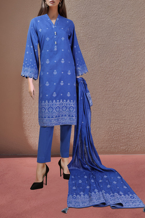 Unstitched Jacquard Cotton 3 Piece