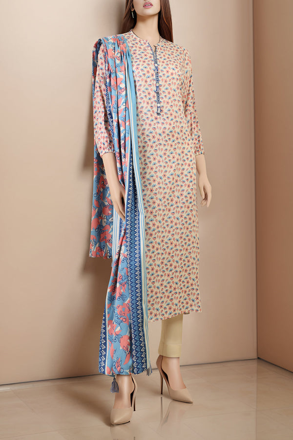 Unstitched Printed Cotton Viscose 2 Piece (Shirt/Trouser)