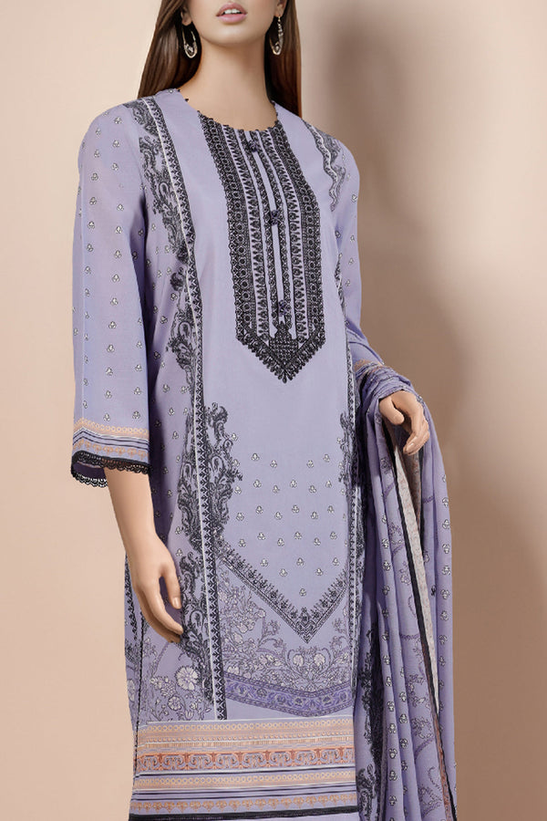 Unstitched Embroidered Cotton Filament 3 Piece