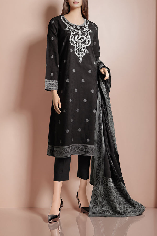 Unstitched Embroidered Jacquard Cotton 2 Piece (Shirt/Dupatta)