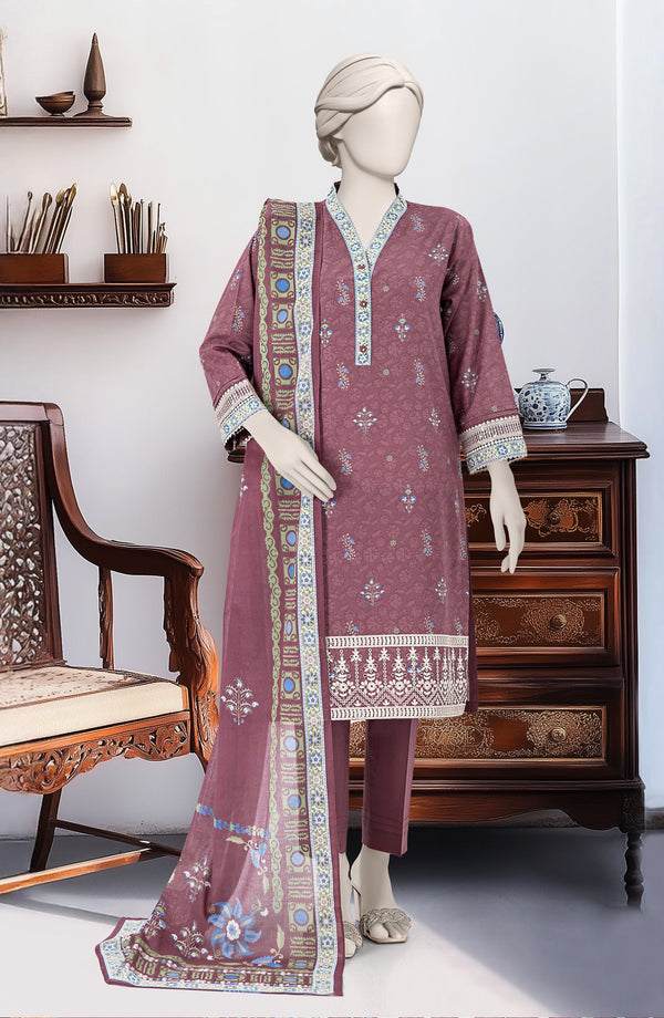 FESTIVE'25 EMBROIDERED PRINTED LAWN 3PCS STITCHED