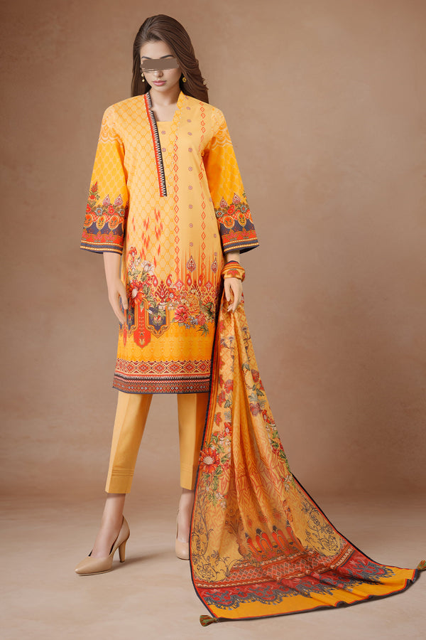 Unstitched Printed Lawn 2 Piece (Shirt/Dupatta)
