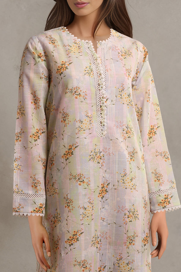 Unstitched Printed Khaddar 2 Piece (Shirt/Trouser)