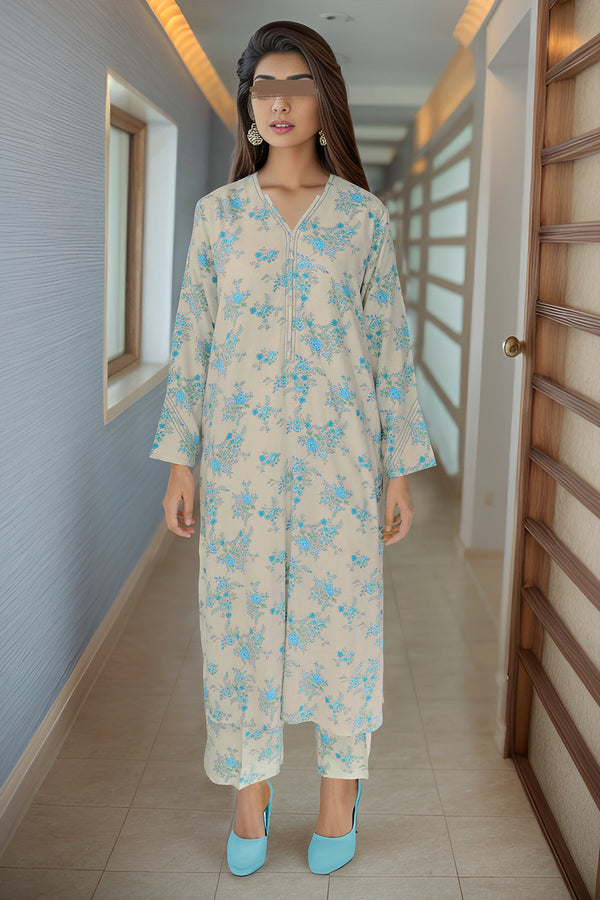 Unstitched Printed Smooth Flow 2 Piece (Shirt/Trouser)