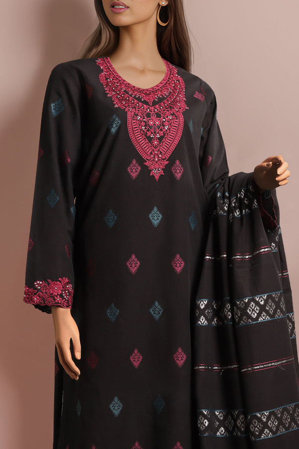 Unstitched Embroidered Jacquard Cotton 2 Piece (Shirt/Trouser)