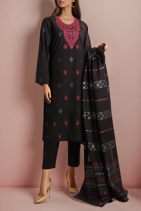 Unstitched Embroidered Jacquard Cotton Shirt