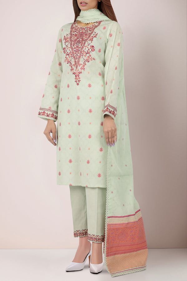 Unstitched Jacquard Cotton 3 Piece