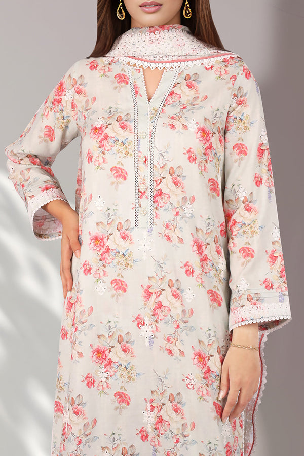 Unstitched Embroidered Self Jacquard 2 Piece (Shirt/Trouser)