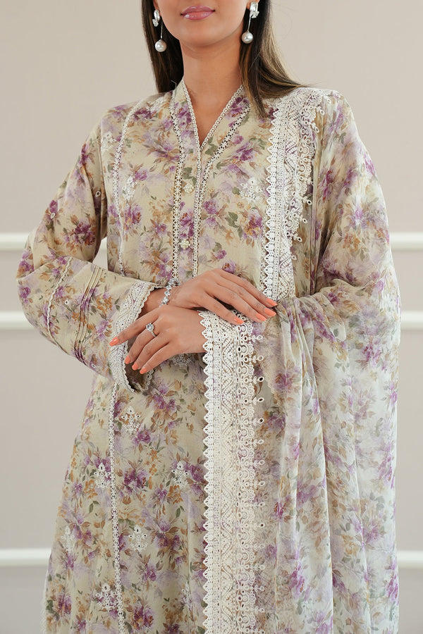 Unstitched Embroidered Self Jacquard 2 Piece (Shirt/Trouser)