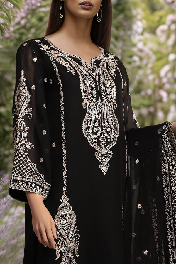 Unstitched Embroidered Cotton Net 3 Piece