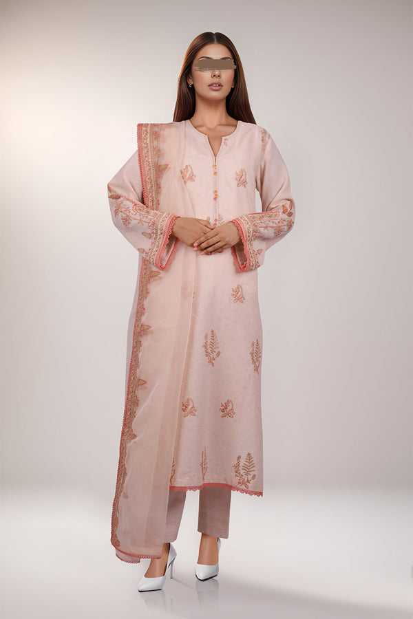 Unstitched Embroidered Self Jacquard 2 Piece (Shirt/Trouser)