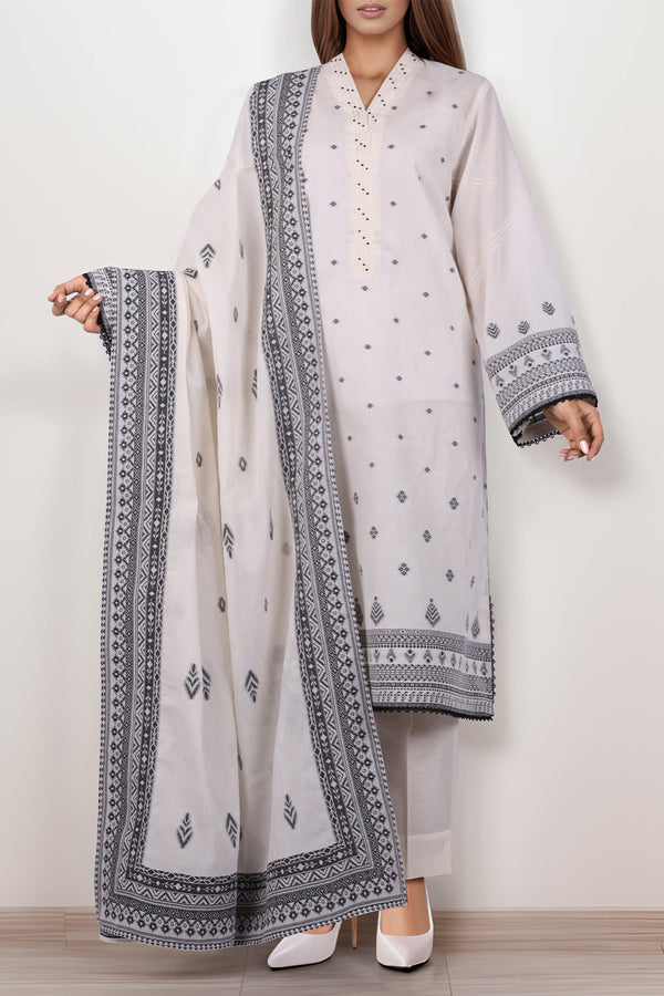 Unstitched Jacquard Cotton 3 Piece