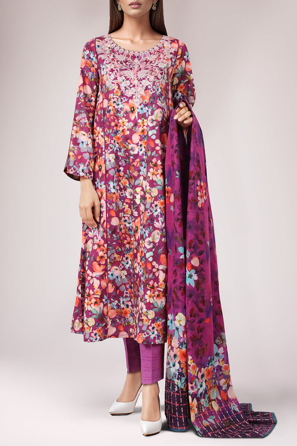 Unstitched Printed Embroidered Self Jacquard 3 Piece