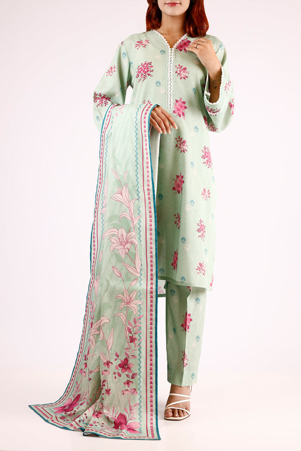 Unstitched Printed Soft Touch Cotton 2 Piece (Shirt/Trouser)