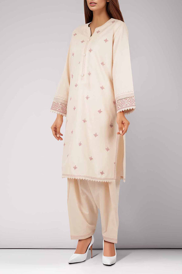 Unstitched Embroidered Self Jacquard 2 Piece (Shirt/Trouser)