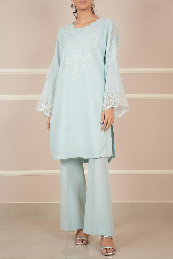 Unstitched Embroidered Cotton Net 3 Piece