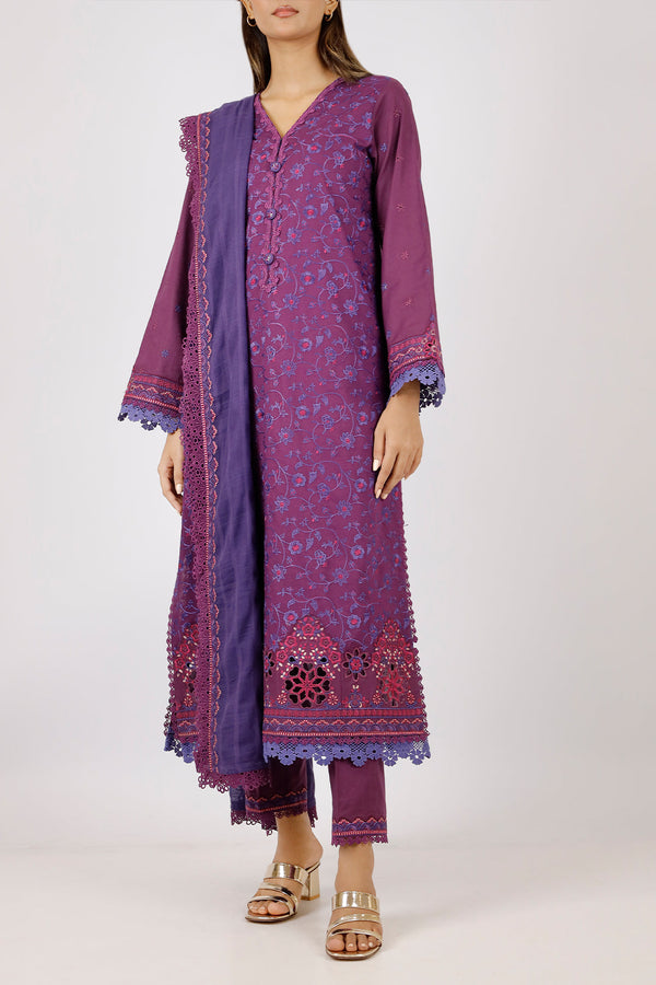 Unstitched Embroidered Cambric 3 Piece