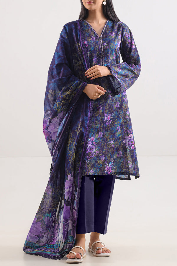 Unstitched Printed Lawn 3 Piece