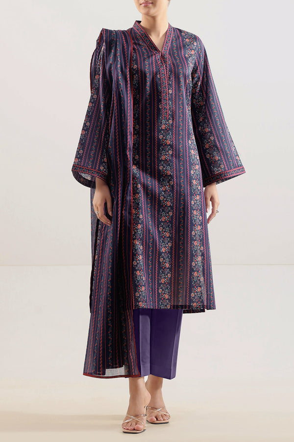 Unstitched Printed Lawn 3 Piece