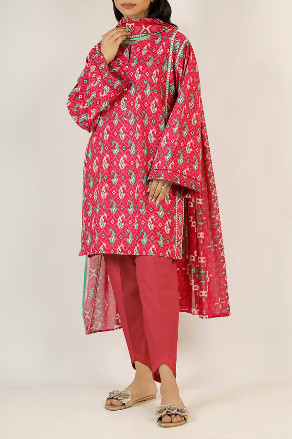Unstitched Printed Lawn 2 Piece (Shirt/Dupatta)