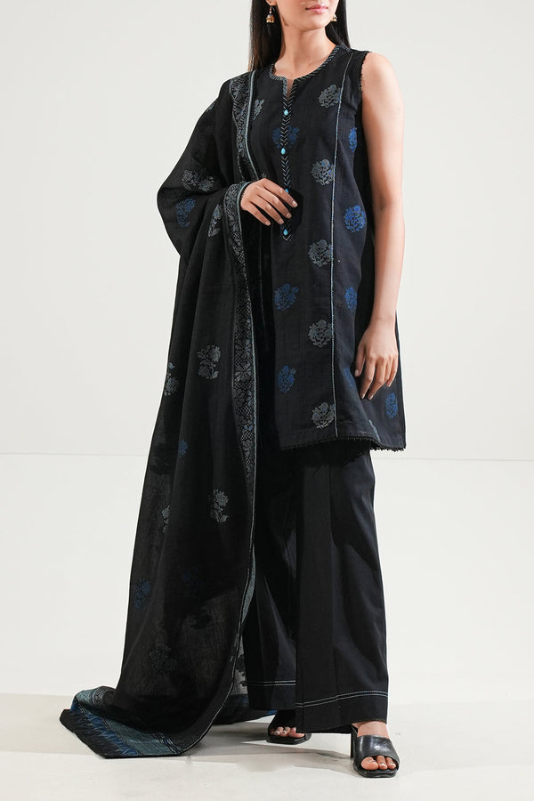 Unstitched Jacquard Cotton 3 Piece