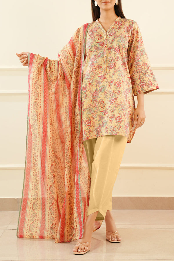 Unstitched Printed Lawn 3 Piece