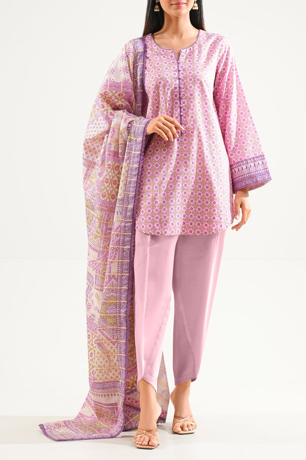 Unstitched Printed Lawn 3 Piece