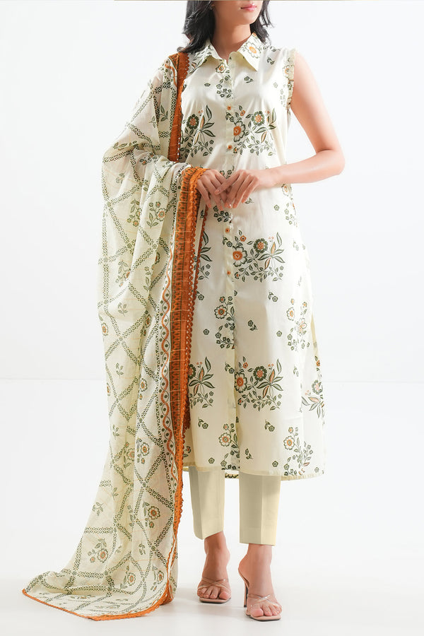 Unstitched Printed Lawn 3 Piece