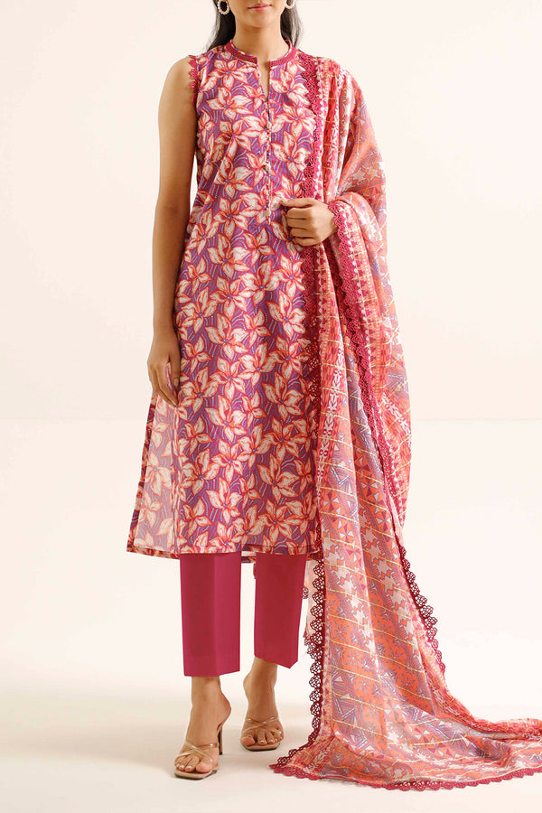 Unstitched Printed Lawn  3 Piece